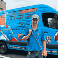 dryer vent superheroes franchise owner getting ready to start his day